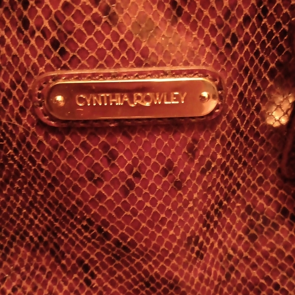 CYNTHIA ROWLEY BROWN SNAKE / LEOPARD PONY SKIN SATCHEL LARGE - Picture 9 of 12